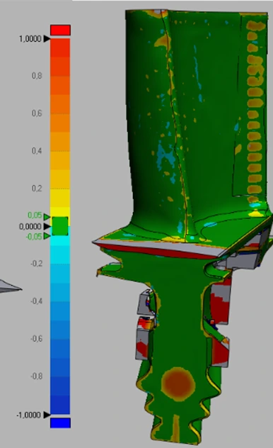 Сопоставление 3D-скана лопатки с эталонной моделью